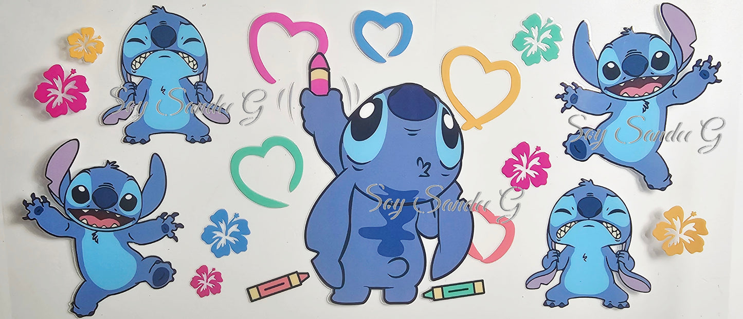 Stitch Crayons - UVDTF wrap for cups/hard surfaces sticker