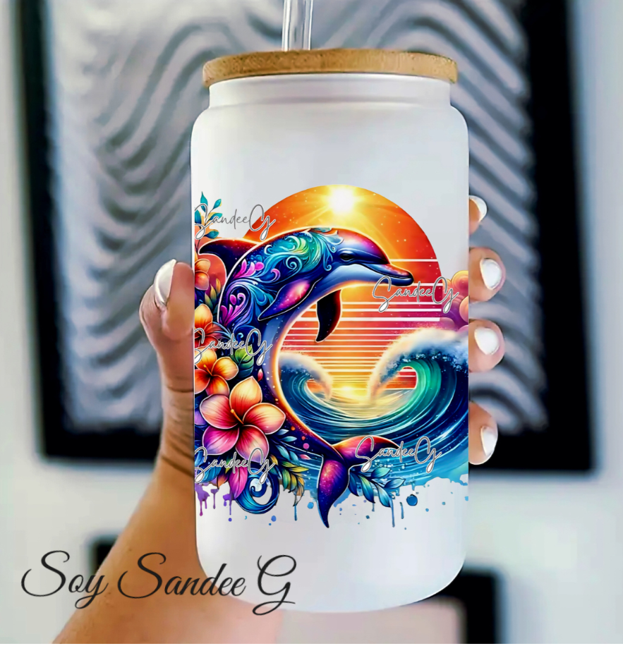 Dolphin Wave - UVDTF Decal for cups/hard surfaces sticker