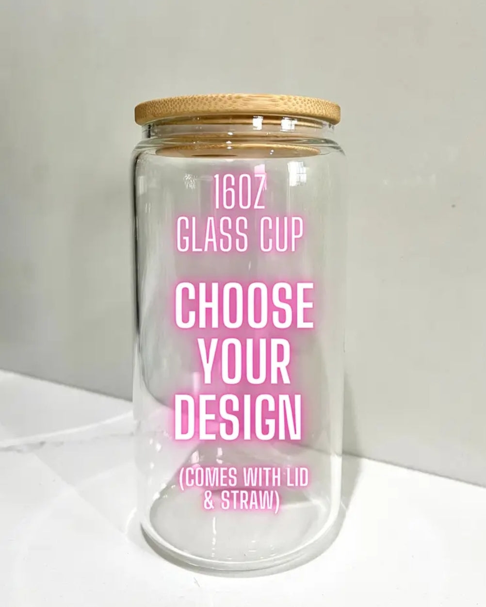Choice of UVDTF wrap with 16 oz Glass Cup