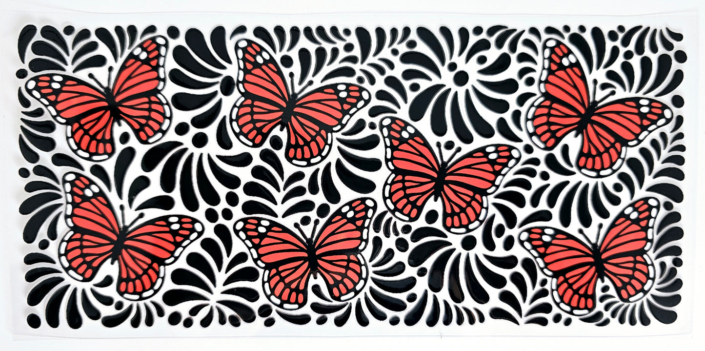 Orange Monarch Butterflies - UVDTF Wrap for cups/hard surfaces sticker