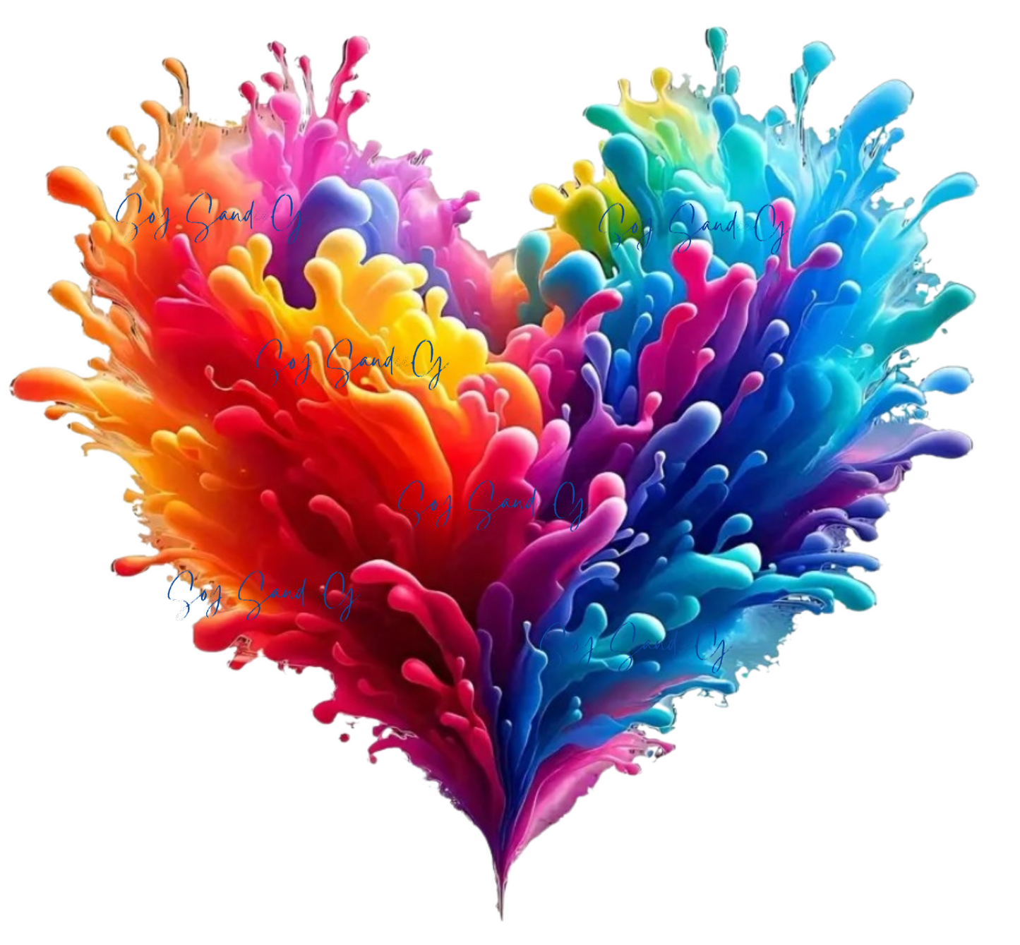 Calcomanía UVDTF de corazón ahumado