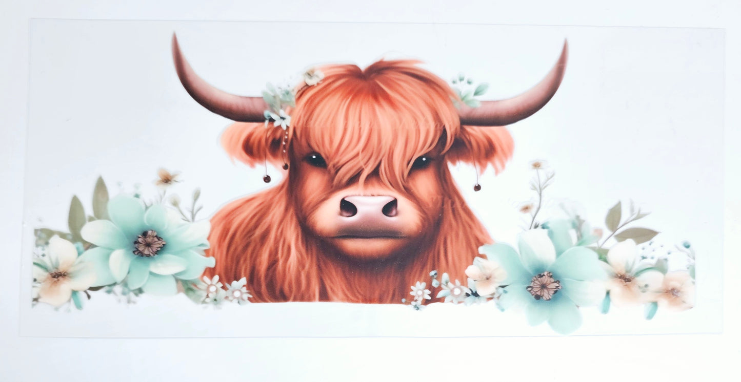 Highland Cow #7 - UVDTF Wrap for cups/hard surfaces sticker