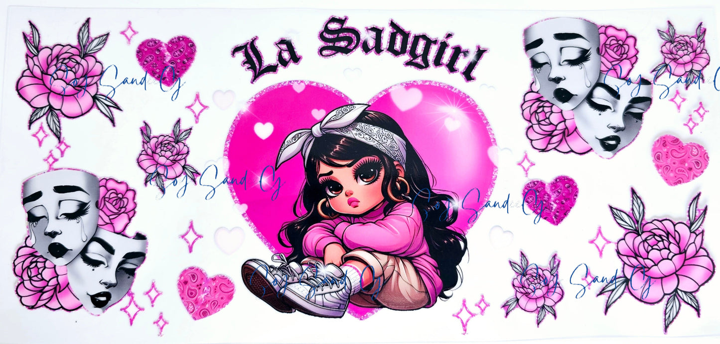 La Sadgirl Pink UVDTF Wrap for cups/hard surfaces sticker