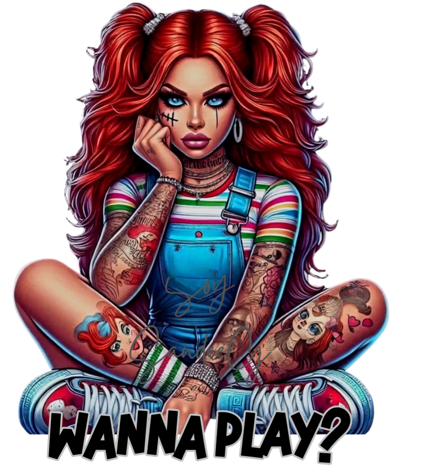 Wanna Play? Chucky Girl - UVDTF Decal for cups/hard surfaces sticker