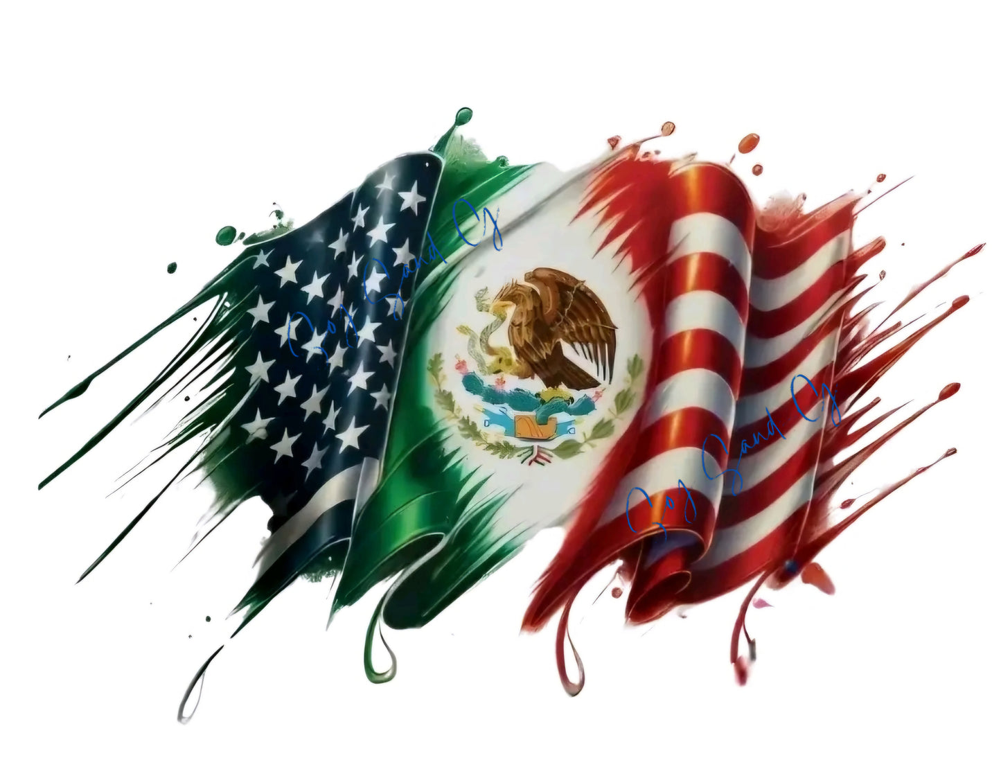 Ameri-Mexican Flag - UVDTF Decal for cups/hard surfaces sticker