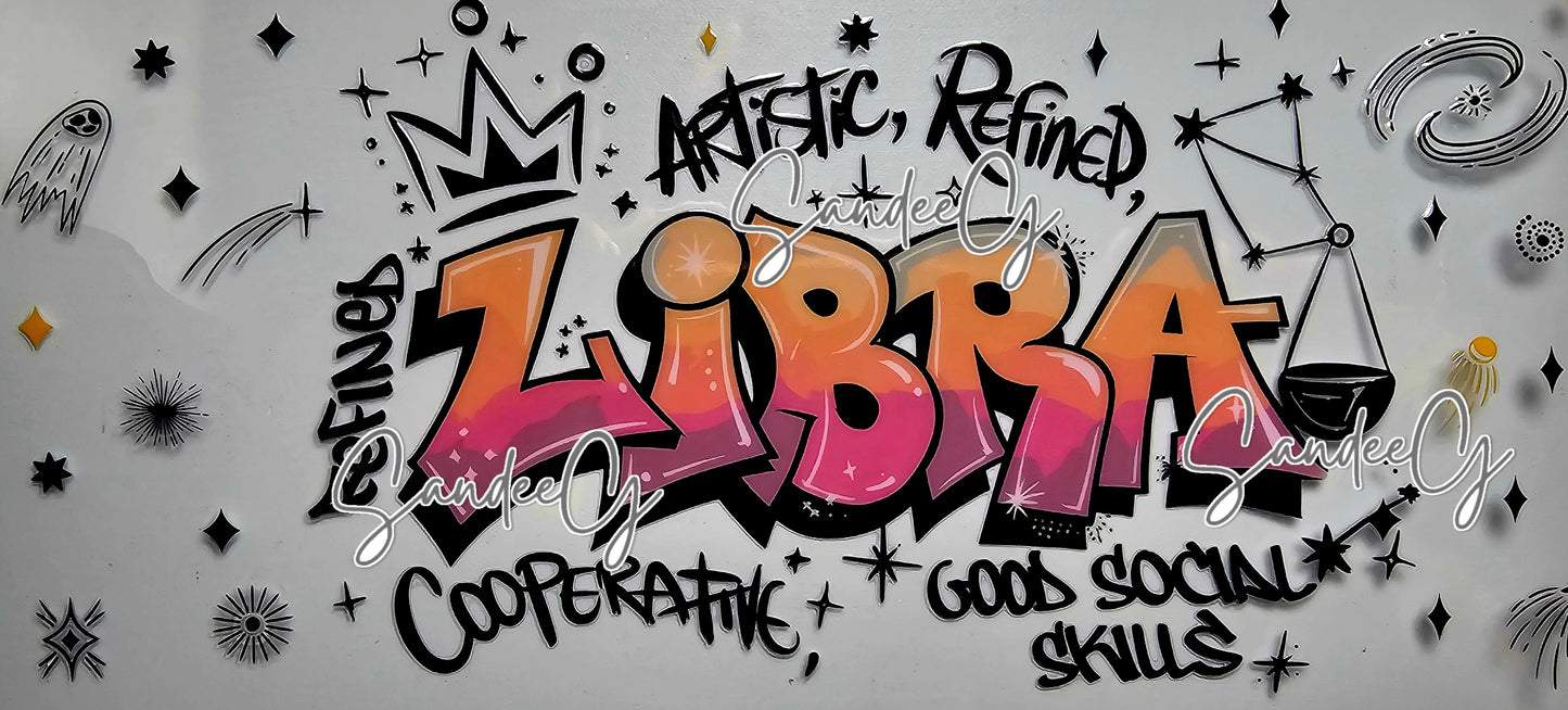 Graffiti Libra - UVDTF Wrap for cups/hard surfaces sticker