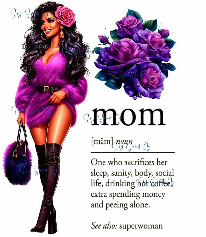 Sexy Purple Dress Mom - UVDTF Decal for cup/hard surface sticker