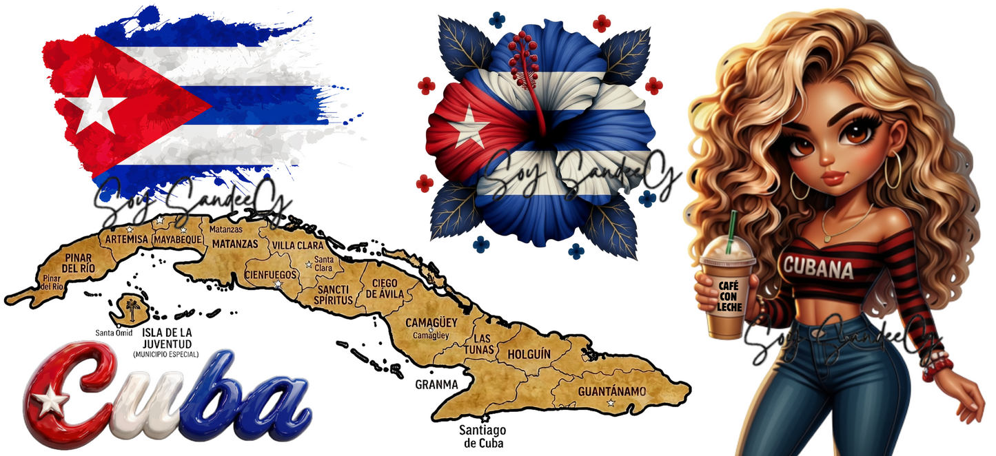 Cuban Cutie #2 - UVDTF Wrap for cups/hard surfaces sticker