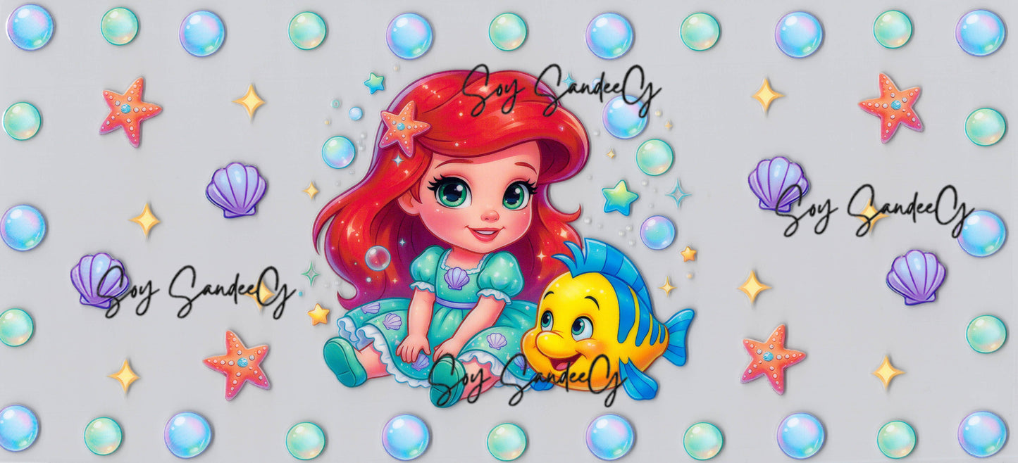 Baby Ariel & Flounder - UVDTF wrap for cups/hard surfaces sticker