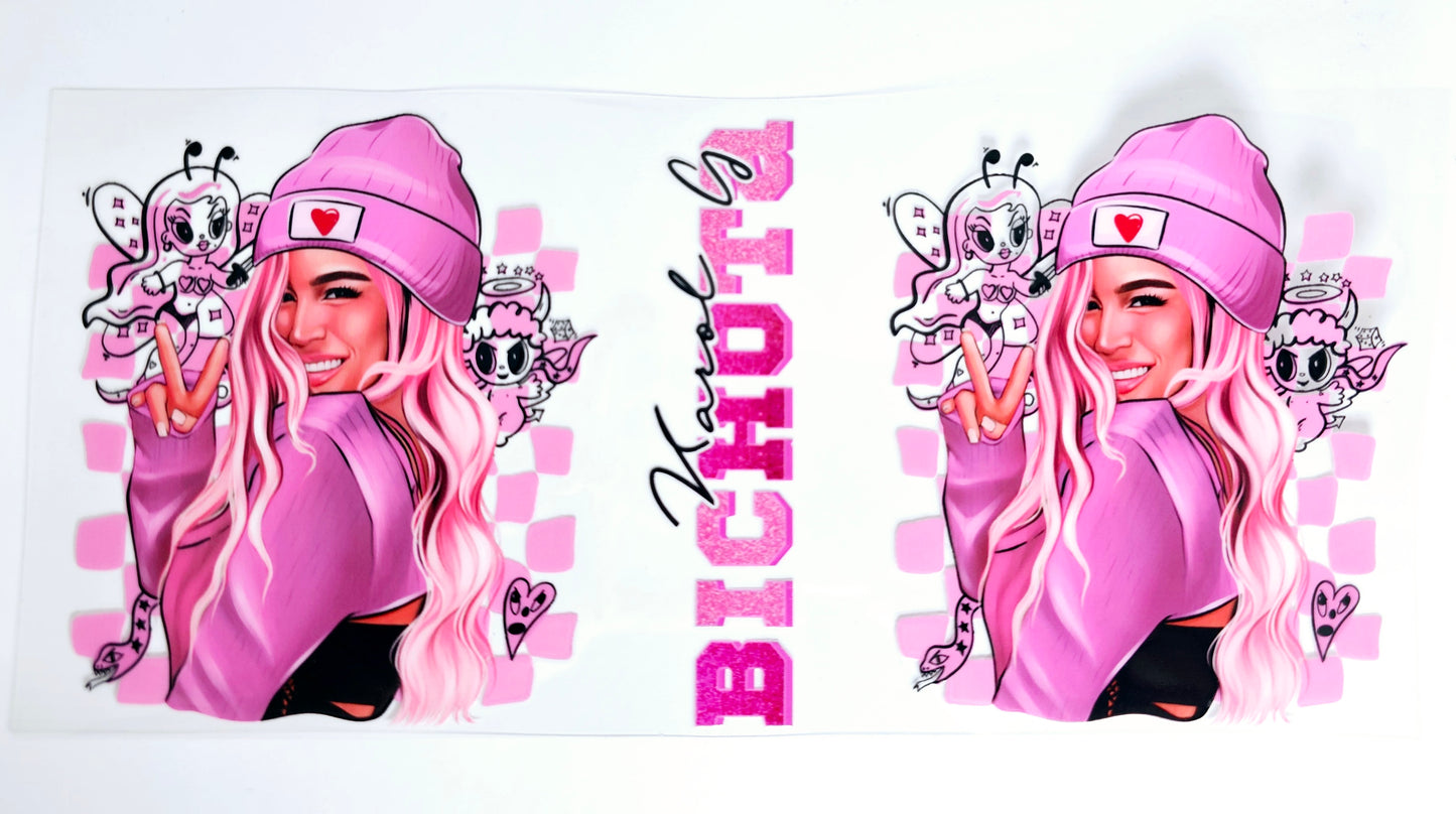 Pink Karol G Bichota - UVDTF Wrap for cups/hard surfaces sticker