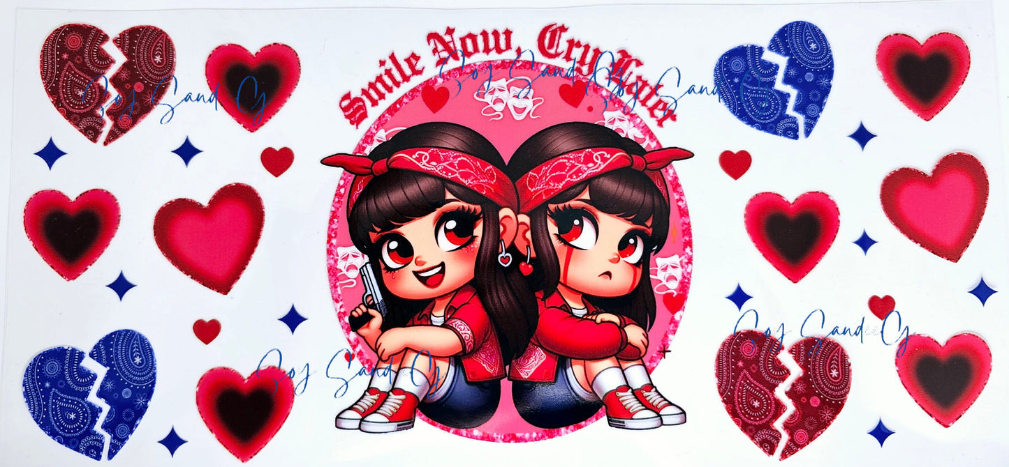 Sonríe ahora, llora después, envoltura UVDTF