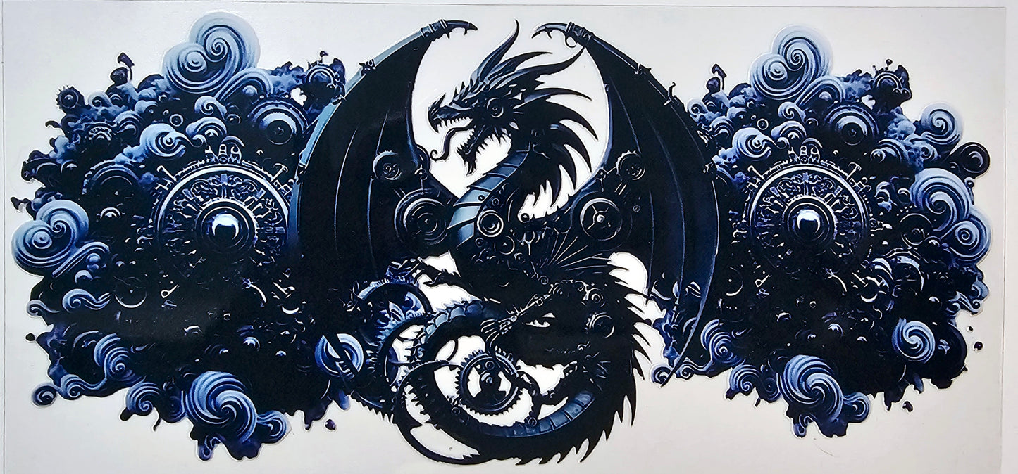 Blue Metallic Dragon - UVDTF Wrap for cups/hard surfaces sticker