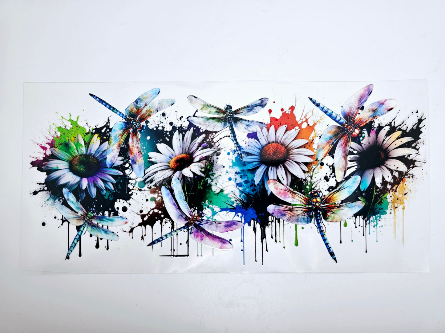 Dragonflies & Daisies - UVDTF Wrap for cups/hard surfaces sticker