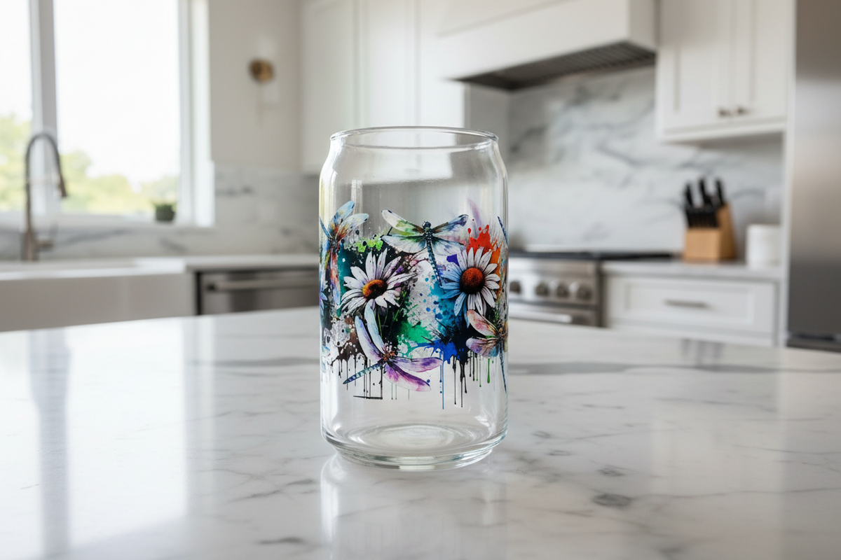 Dragonflies & Daisies - UVDTF Wrap for cups/hard surfaces sticker