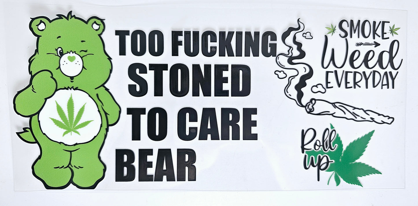 Too Stoned Naughty Bear - UVDTF Wrap for cups/hard surfaces sticker