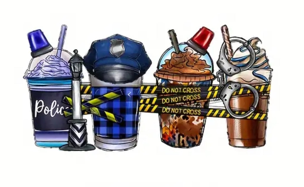 Copas de policía con envoltura UVDTF