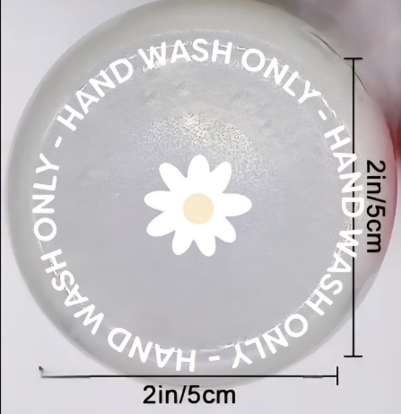 Daisy Flower Cup Care - UVDTF Decal with cup instructions stickers