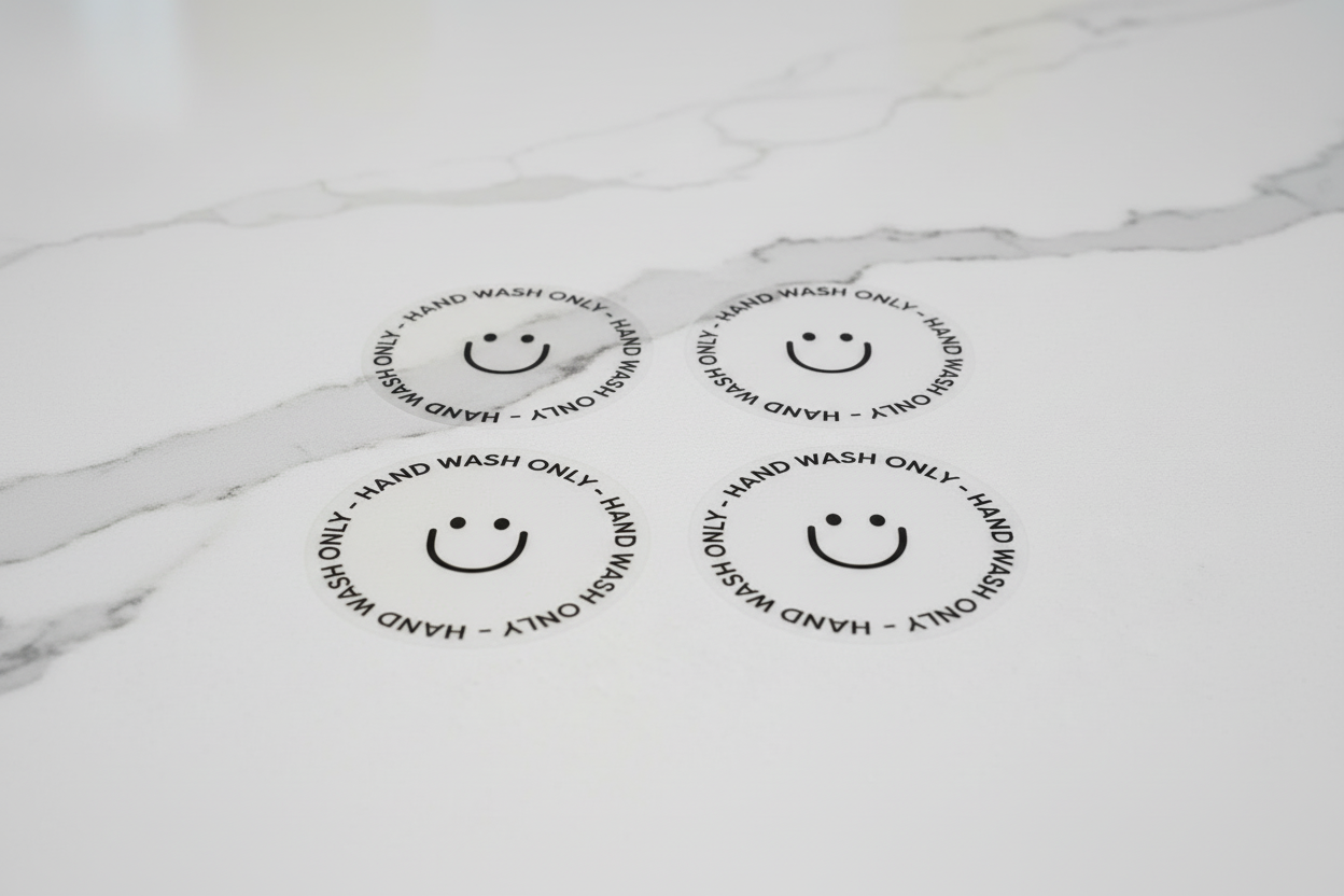 Calcomanía UVDTF para el cuidado de vasos con cara sonriente