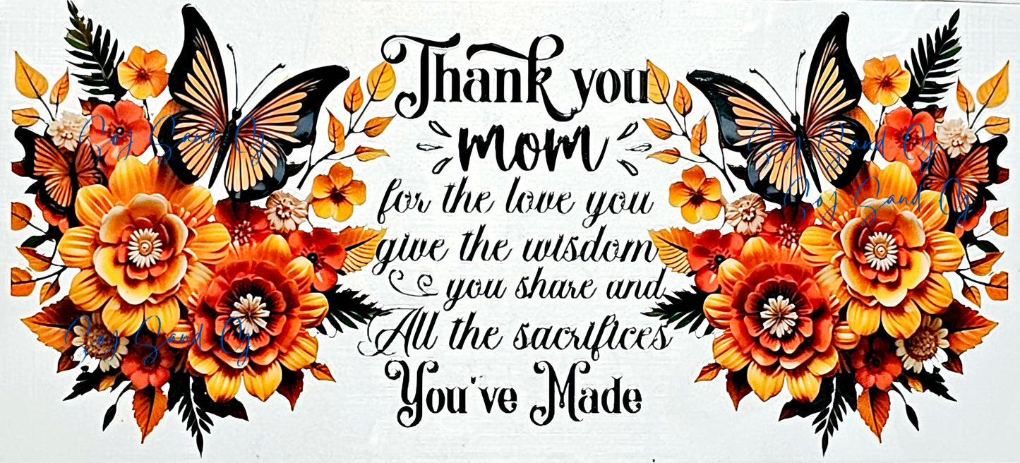 Thank You Mom - UVDTF Wrap for cups/hard surfaces sticker