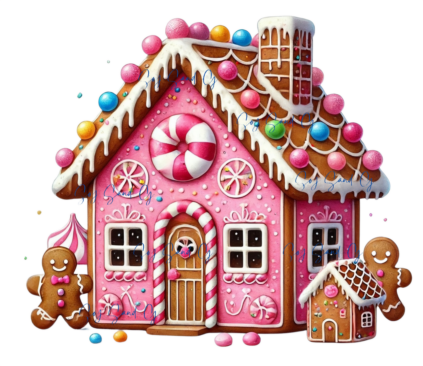 Pink Gingerbread House - UVDTF Decal for cups/hard surfaces sticker
