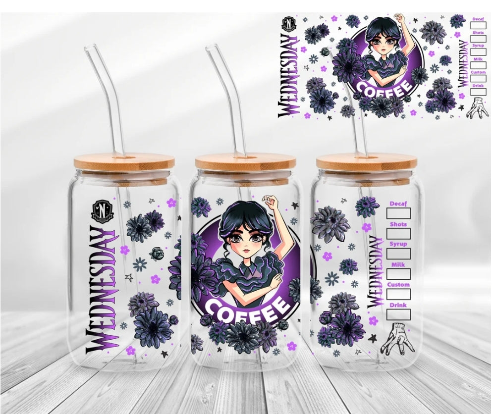 Wednesday Starbucks # 1 - UVDTF Wrap for cups/hard surfaces sticker