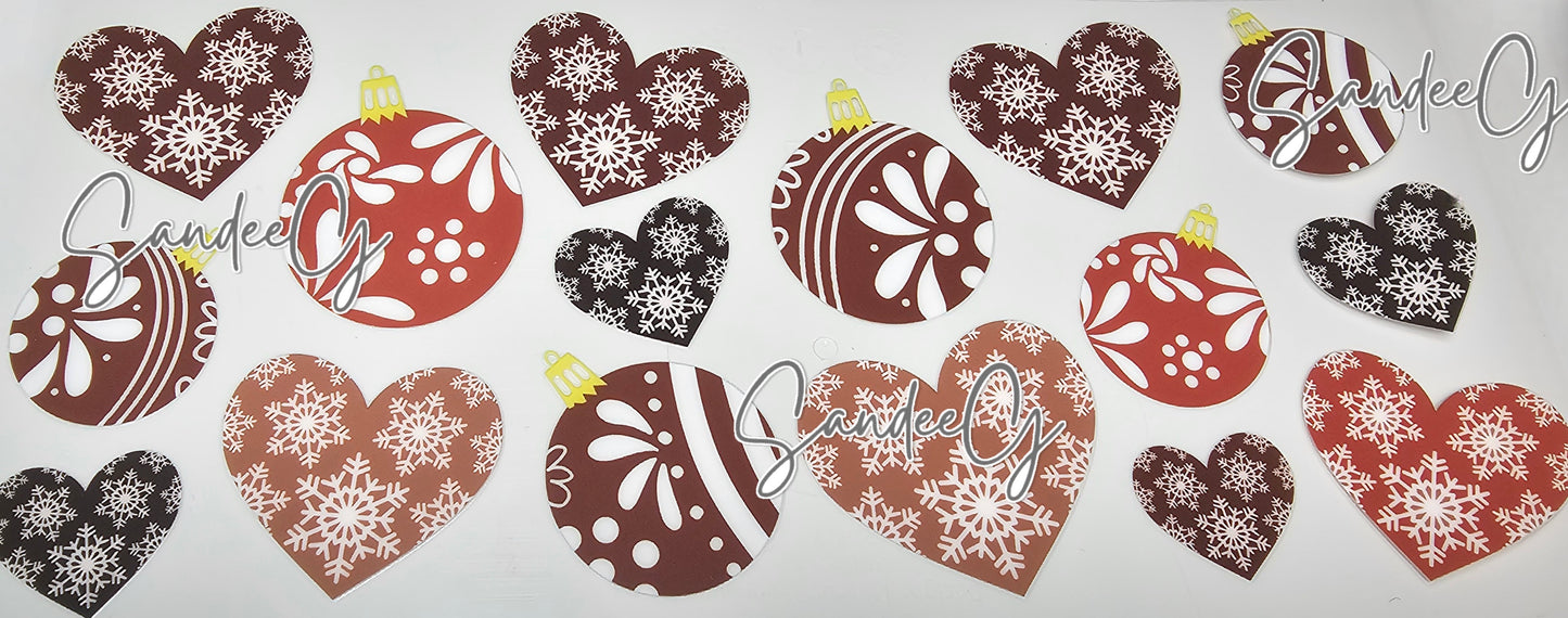 Brown Christmas Ornaments - UVDTF Wrap for cups/hard surfaces sticker