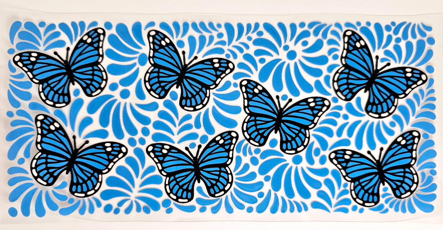 Blue Monarch Butterflies - UVDTF Wrap for cups/hard surfaces sticker