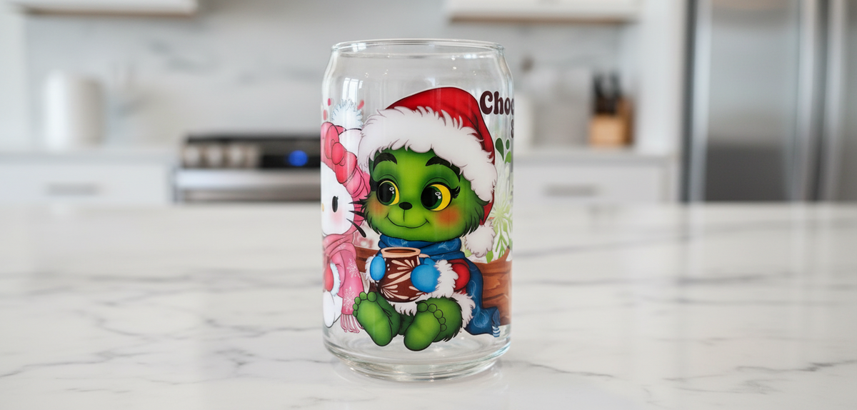 Modo de puntada de Grinch en envoltura UVDTF