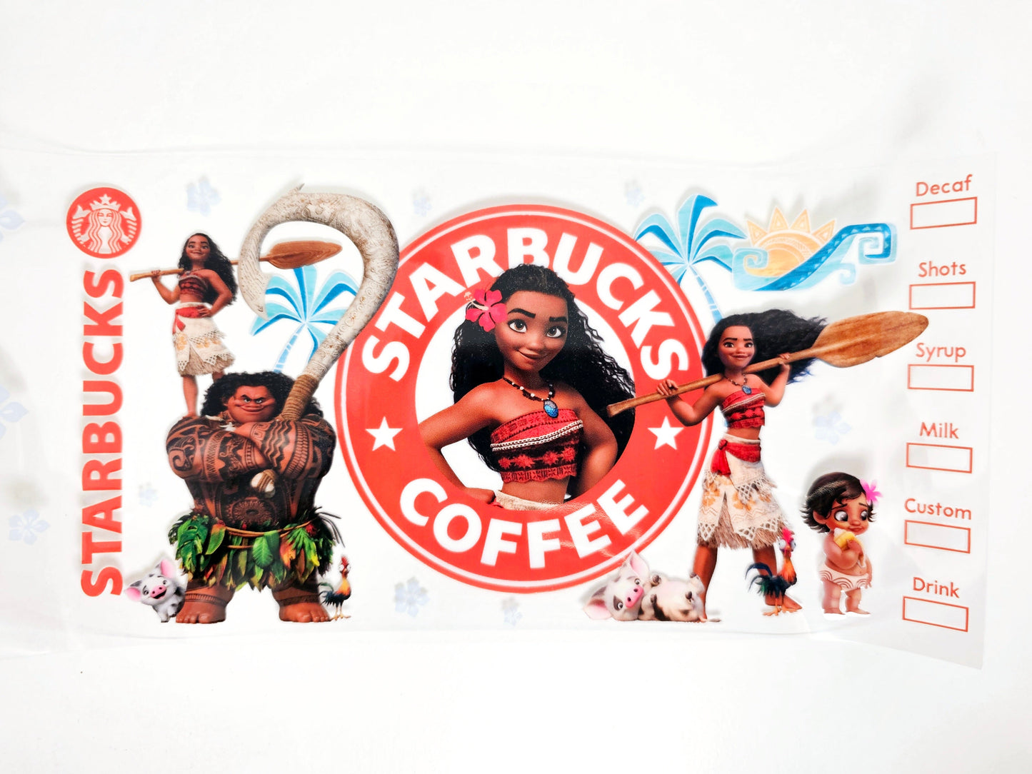 Moana Starbucks - UVDTF Wrap for cups/hard surfaces sticker
