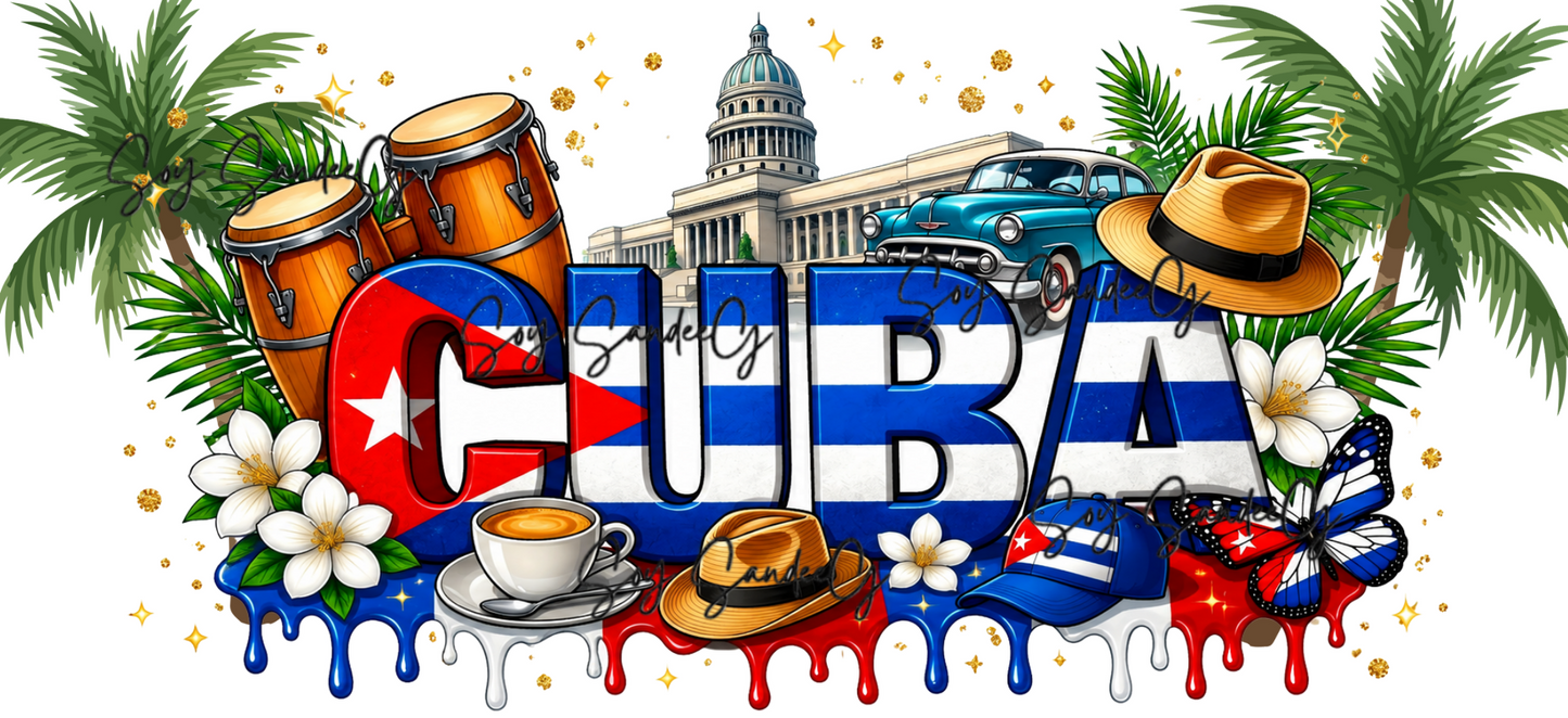 Cuba #2 - UVDTF Wrap for cups/hard surfaces sticker