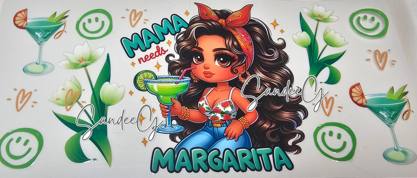 Mama needs a Margarita - UVDTF Wrap for cups/hard surfaces sticker