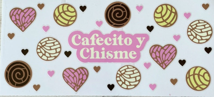 Cafecito y Chisme Conchas - UVDTF Wrap for cups/hard surfaces sticker
