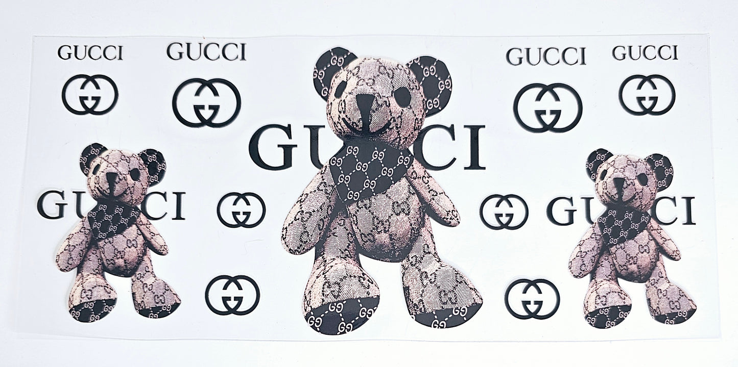 Gucci Bear - UVDTF wrap for cups/hard surfaces sticker
