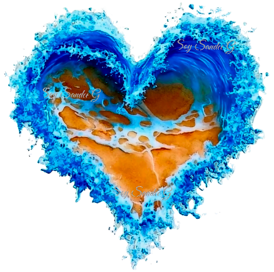Beach Blue Heart - UVDTF Decal for cups/hard surfaces sticker