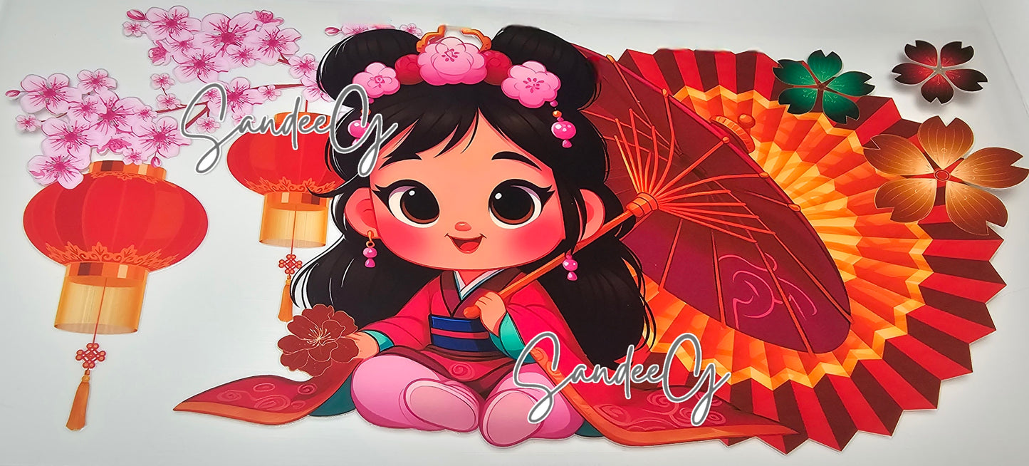 Asian Cutie - UVDTF Wrap for cups/hard surfaces sticker