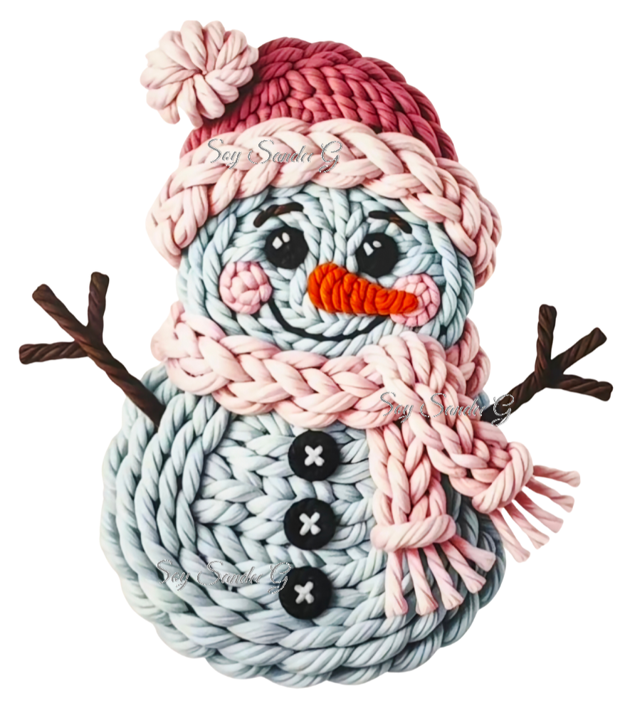Embroidered Snowman - UVDTF Decal for cups/hard surfaces sticker