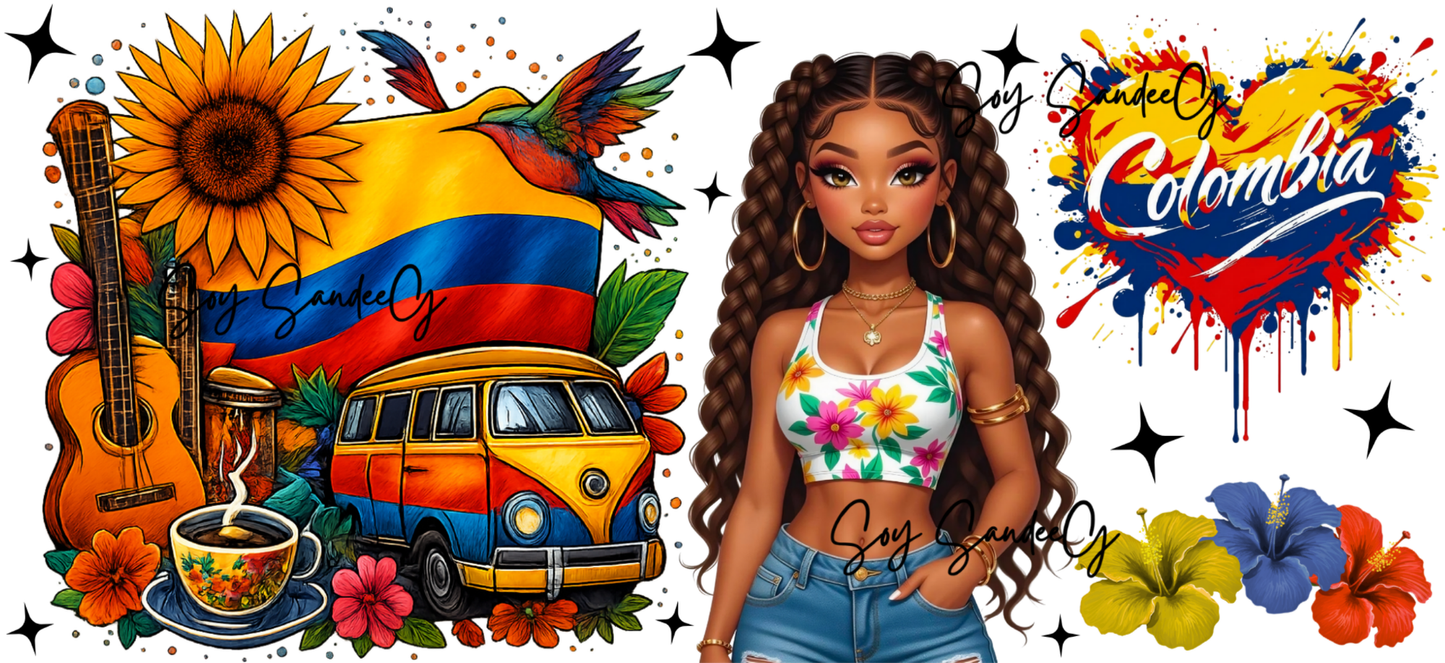 Colombia Cutie - UVDTF Wrap for cups/hard surfaces sticker