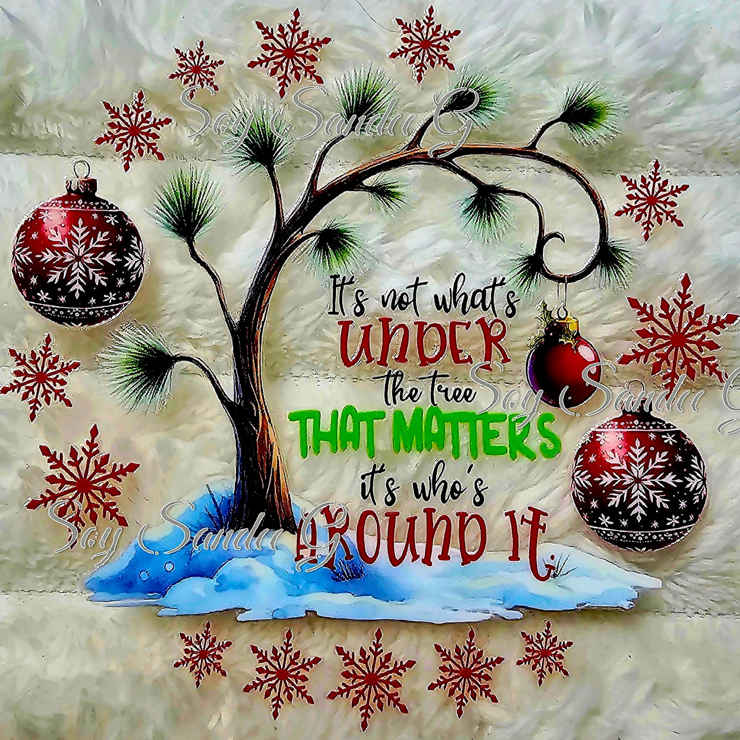 Ornament Christmas Trees - UVDTF Decal for cups/hard surfaces sticker