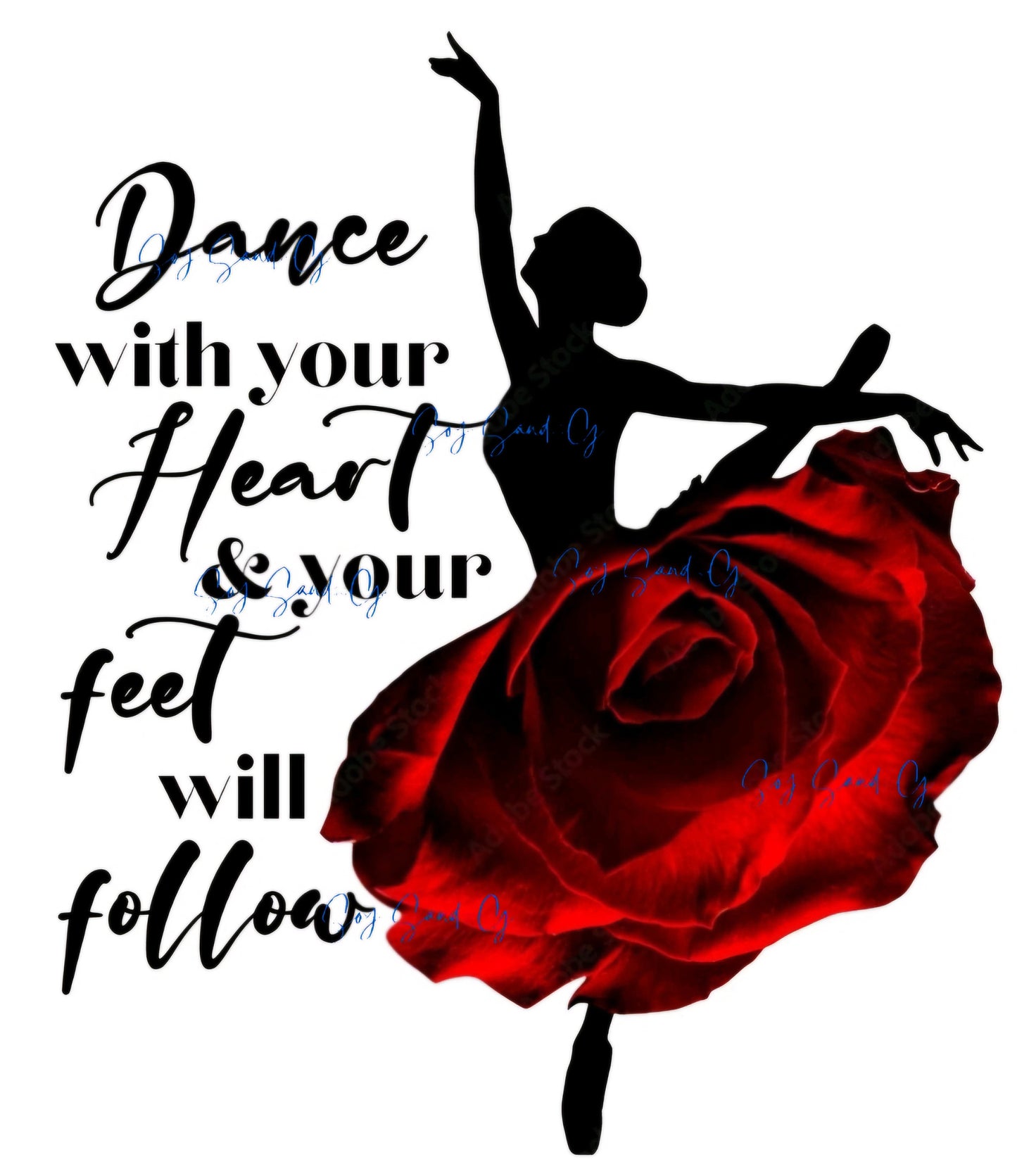 Dance With Your Heart & Your Feet Will Follow - Small UVDTF Decal for cups/hard surfaces sticker