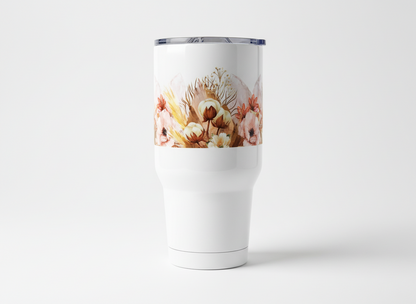 Flores rosas y marrones UVDTF