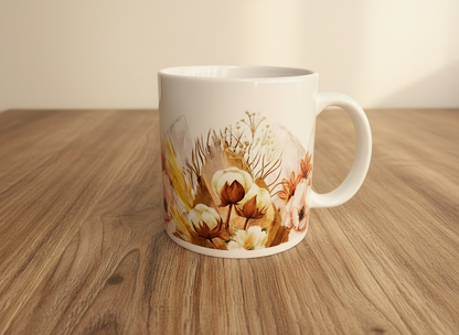 Flores rosas y marrones UVDTF