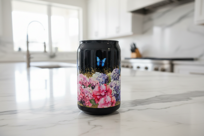 3 Blue Butterflies & Flowers - UVDTF Wrap for cups/hard surfaces sticker