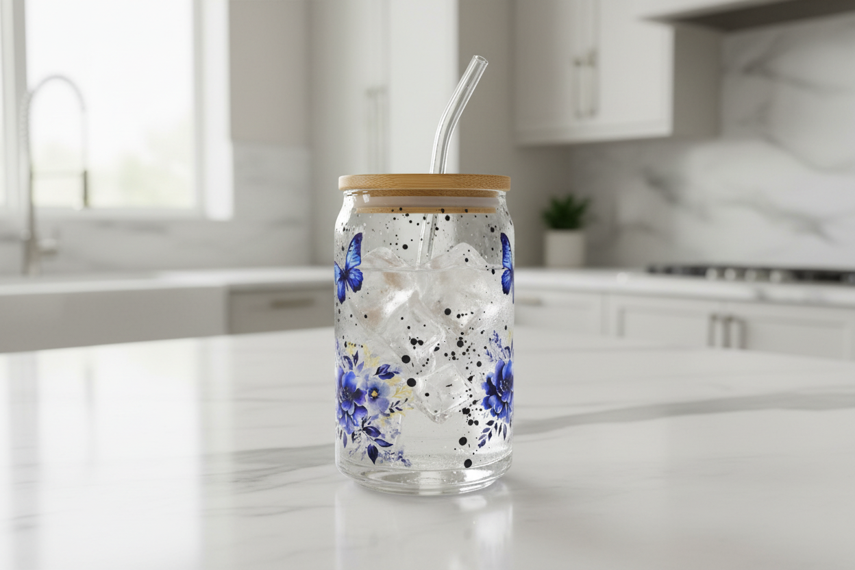 Blue Butterflies - UVDTF Wrap for cups/hard surfaces sticker