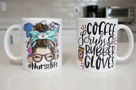 Enfermera, uniforme y guantes, envoltura UVDTF