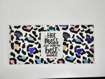 Hot Mess Mom Life - UVDTF Wrap for cups/hard surfaces sticker