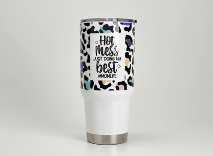 Hot Mess Mom Life - UVDTF Wrap for cups/hard surfaces sticker