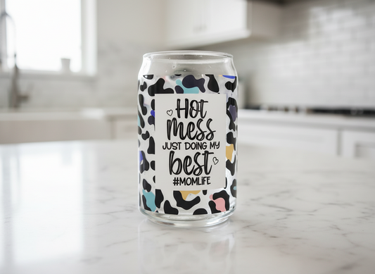 Hot Mess Mom Life - UVDTF Wrap for cups/hard surfaces sticker
