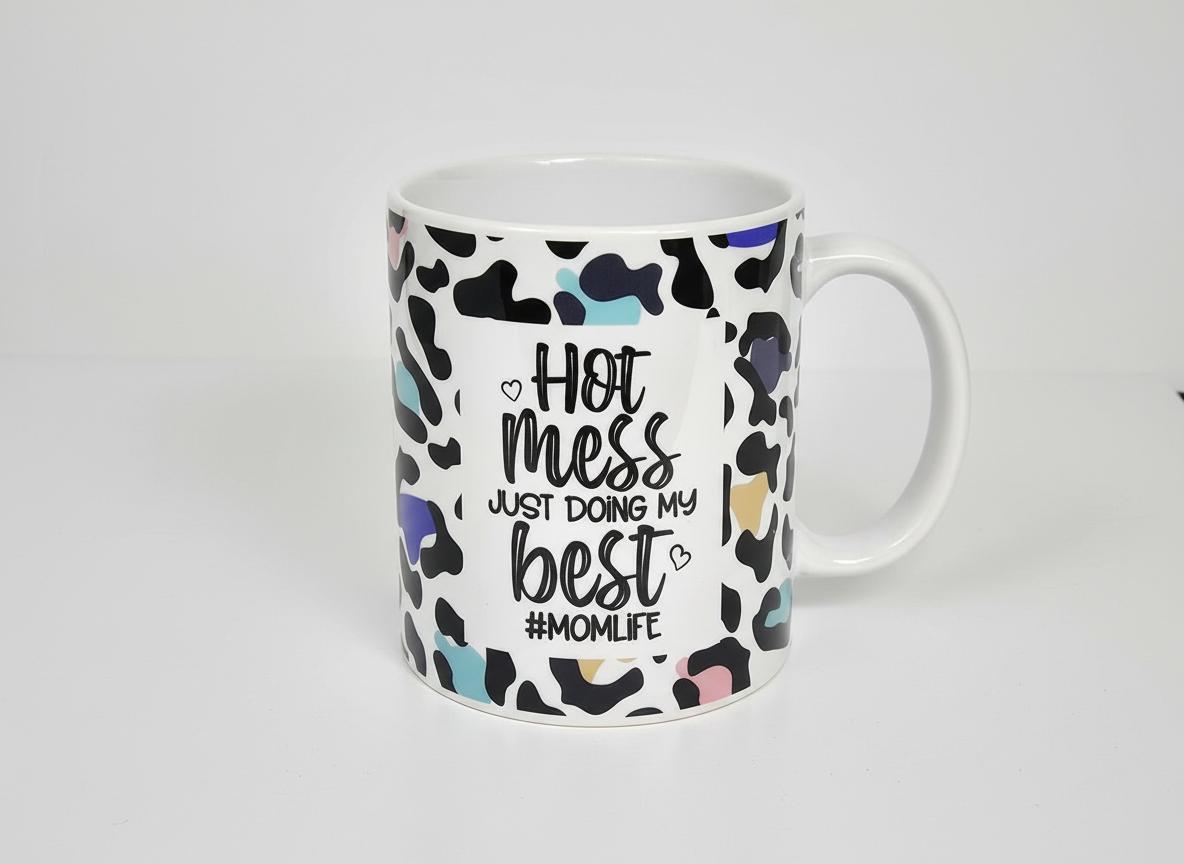 Hot Mess Mom Life - UVDTF Wrap for cups/hard surfaces sticker