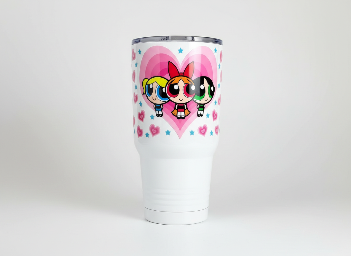 Power Puff Girls Hearts - UVDTF Wrap for cups/hard surfaces sticker