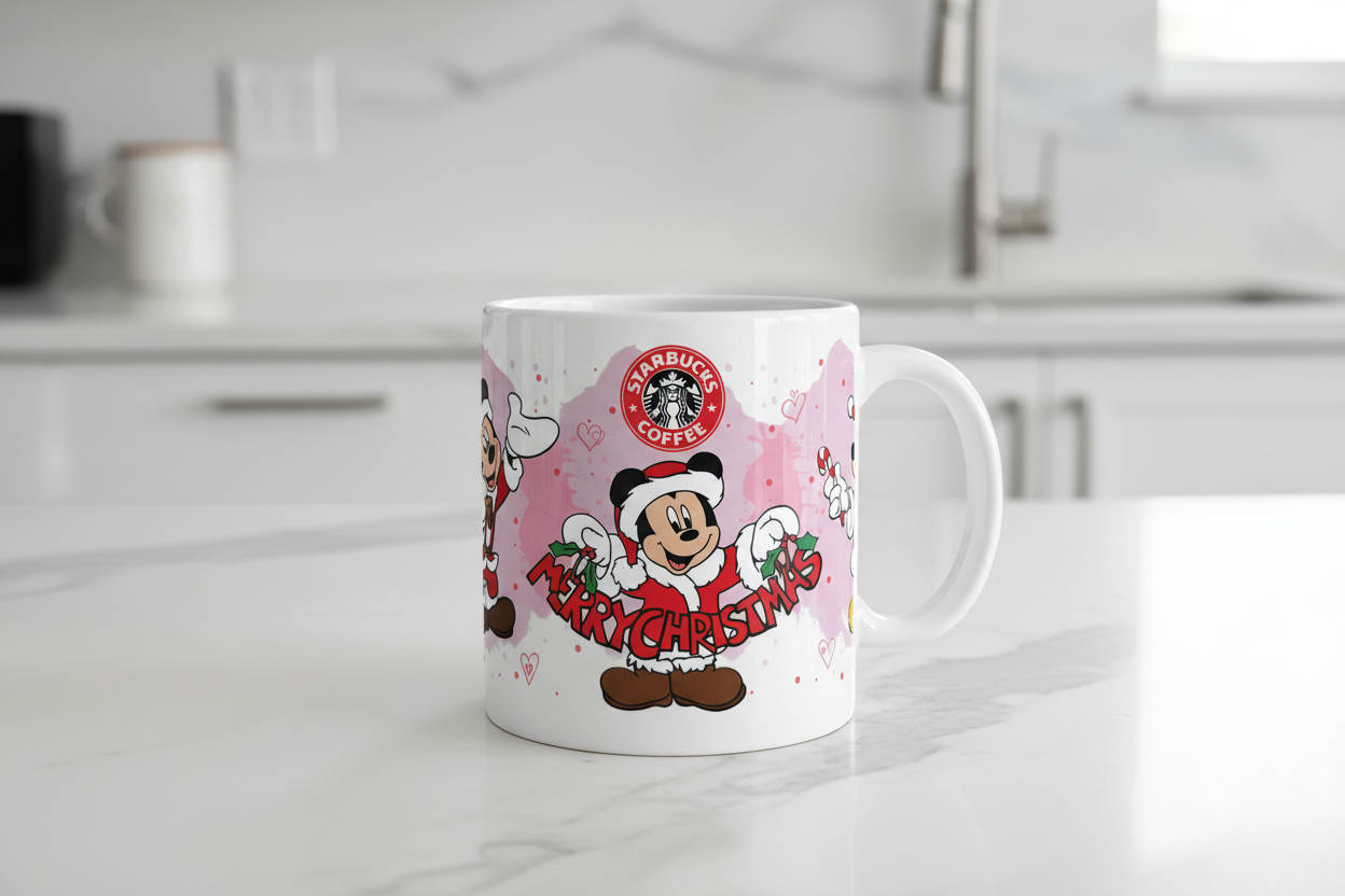 Merry Christmas Mickey - UVDTF Wrap for cups/hard surfaces sticker